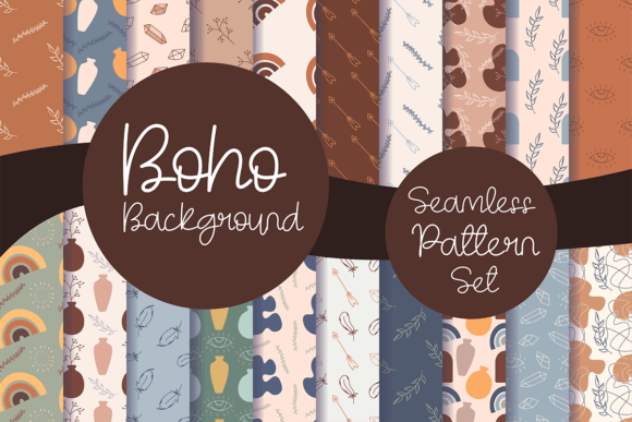 Download Boho Background Seamless Pattern Set - Background Collection