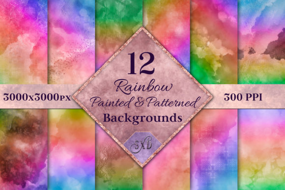Download Rainbow Painted &amp; Patterned Backgrounds - Background Collection