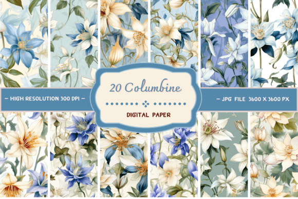 Download Columbine Flowers Digital Backgrounds - Background Collection