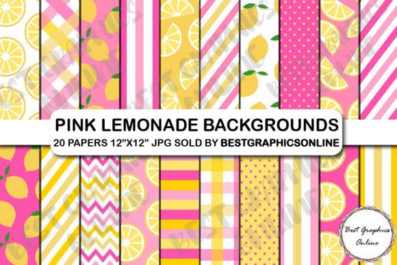 Download Pink Lemonade Digital Background Papers - Background Collection