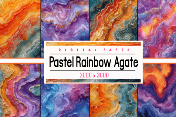 Download Pastel Rainbow Agate Wavy Background - Background Collection