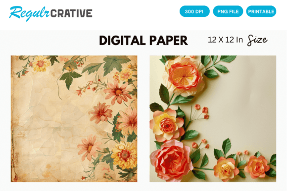 Download Floral Background Digital Paper Patterns - Background Collection