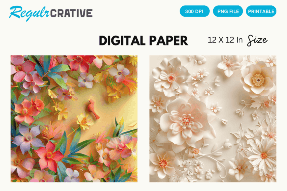 Download Floral Background Digital Paper Patterns - Background Collection