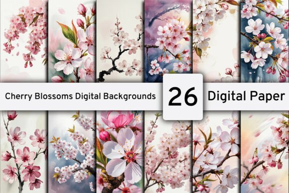 Download Cherry Blossoms Digital Backgrounds - Background Collection