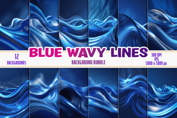 Download Blue Wavy Lines Background Pack - Background Collection
