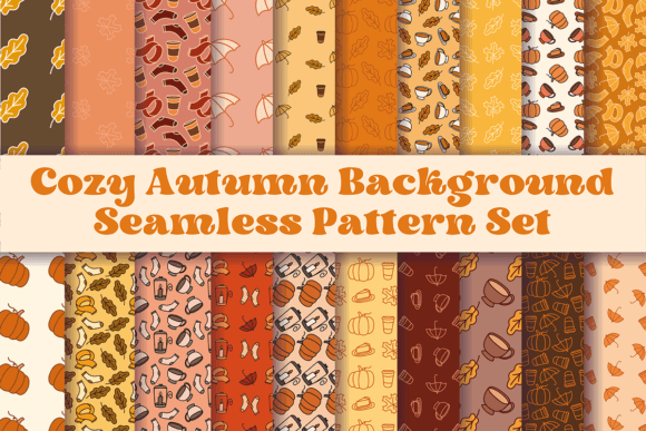 Download Cozy Autumn Background Seamless Pattern Set - Background Collection