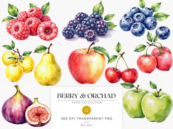 Download Watercolor Fruits - Berry and Orchard - Fruits Collection