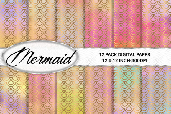 Download Mermaid Scales Digital Paper Background - Background Collection