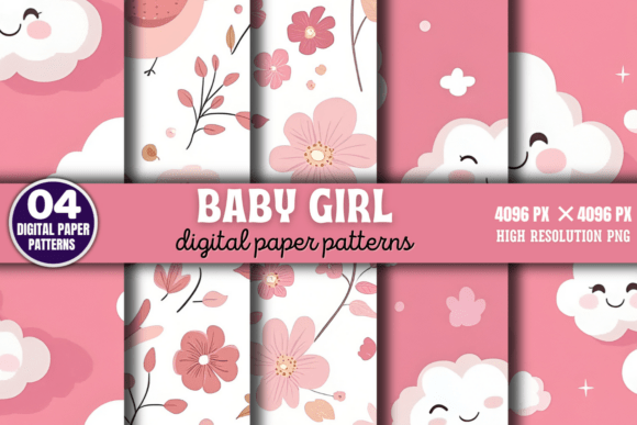 Download Baby Girl Digital Paper Background 3 - Background Collection