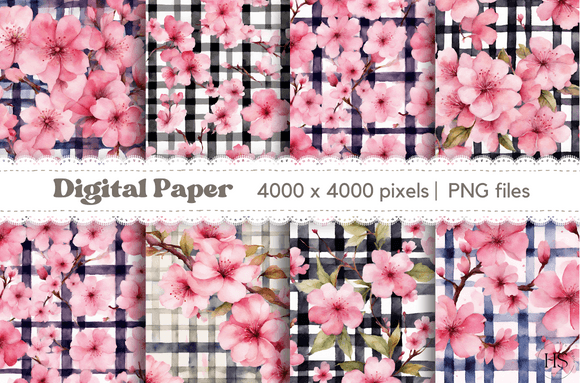 Download 8 Cottagecore Sakura Gingham Background - Background Collection