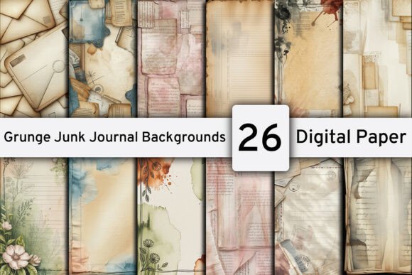 Download Grunge Junk Journal, Digital Backgrounds - Background Collection