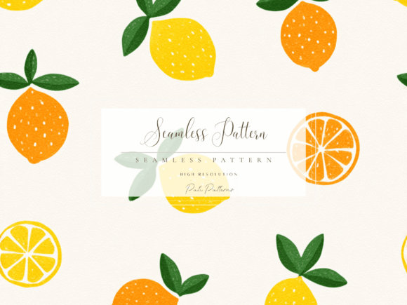 Download Citrus Lemon Orange Seamless Pattern PNG with Background - Background Collection