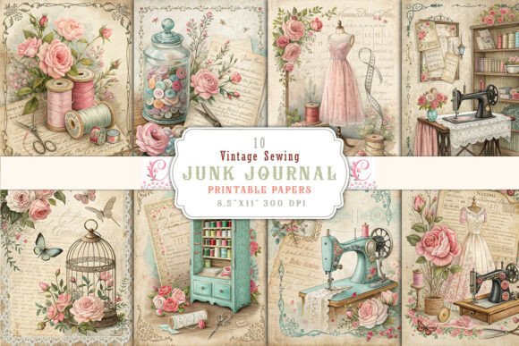 Download Vintage Sewing Junk Journal Pages - Premium Resources