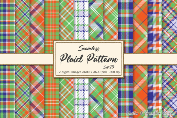 Download Green Orange Blue Plaid Background - Background Collection