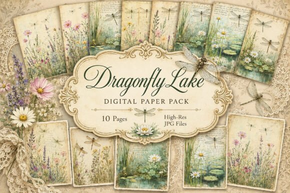 Download Dragonfly Meadow Junk Journal Pages - Premium Resources
