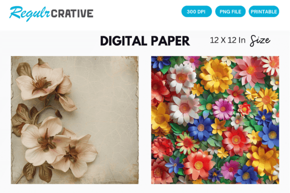Download Floral Background Digital Paper Patterns - Background Collection