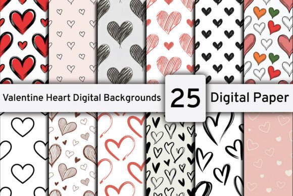Download Valentine's Heart Digital Backgrounds - Background Collection