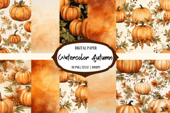 Download Watercolor Autumn Background| Seamless - Background Collection