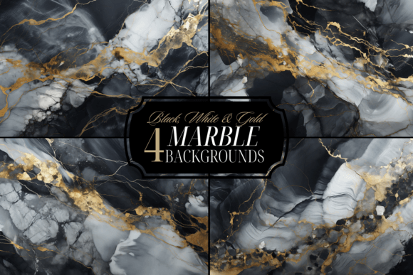 Download Black White Gold Marble Background Pack - Background Collection