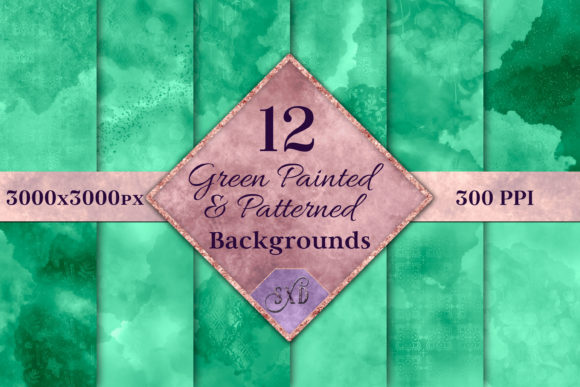 Download Green Painted and Patterned Backgrounds - Background Collection