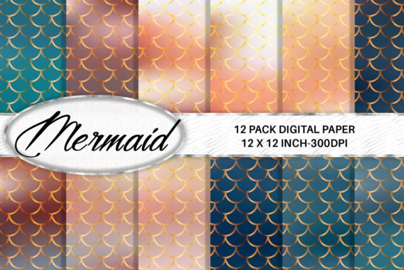 Download Mermaid Scales Digital Paper Background - Background Collection
