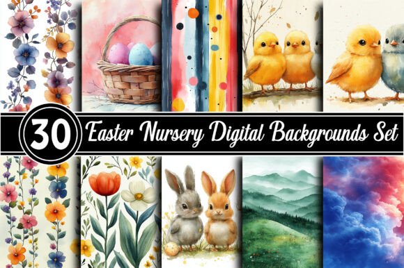 Download Easter Nursery Digital Backgrounds - Background Collection