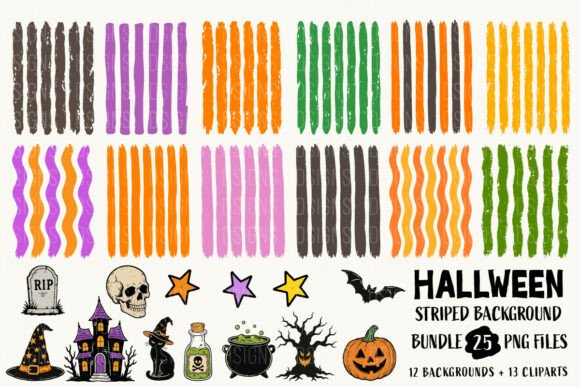 Download Halloween Striped Background Bundle PNG - Background Collection