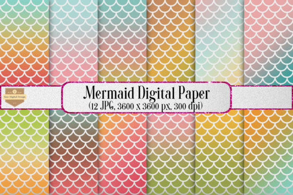 Download Mermaid Scales Background, Digital Paper - Background Collection