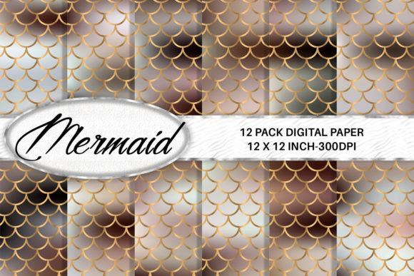Download Mermaid Scales Digital Paper Background - Background Collection