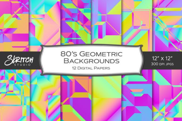 Download Retro 80's Pastel Geometric Backgrounds - Background Collection