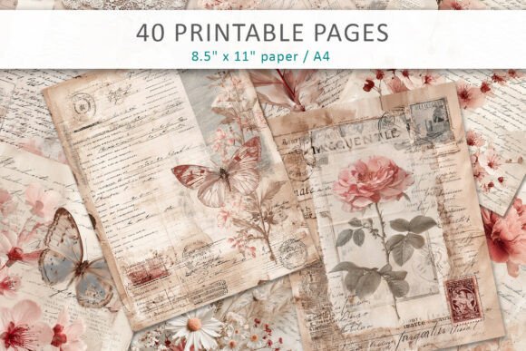 Download Shabby Chic Junk Journal Pages - Premium Resources